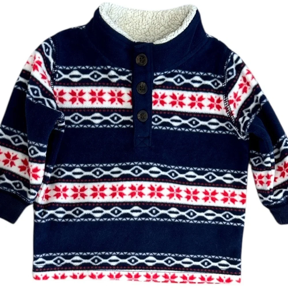 Carter's Baby Boy Winter Aztec Western Holiday Fleece Sweater Pullover 6 Months